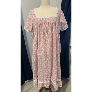 THE 1 FOR U Cotton Nightgown Floral Lace Ruffle Victorian Cottagecore Prairie 2X